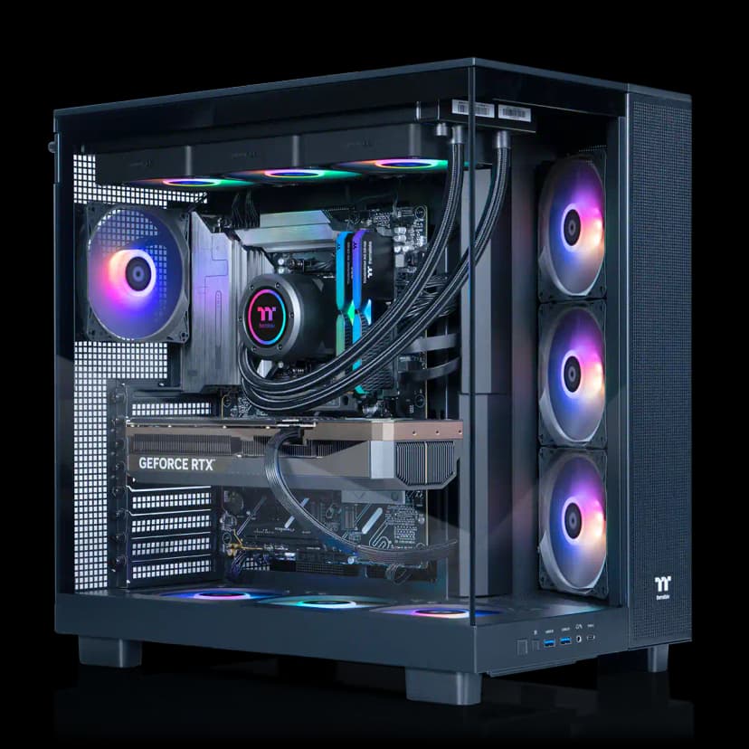 Thermaltake - LCGS View 9080-380XL Gaming Desktop AMD Ryzen 9 9900X3D 2025, 32GB Memory, NVIDIA GeForce RTX 5080, 2TB SSD NVMe M.2 - Black