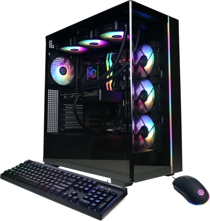 CyberPowerPC - Gaming Desktop - AMD Ryzen 9 9900X - NVIDIA GeForce RTX 5060 Ti 16GB - 32GB DDR5 - 2TB PCIe 4.0 SSD - Black
