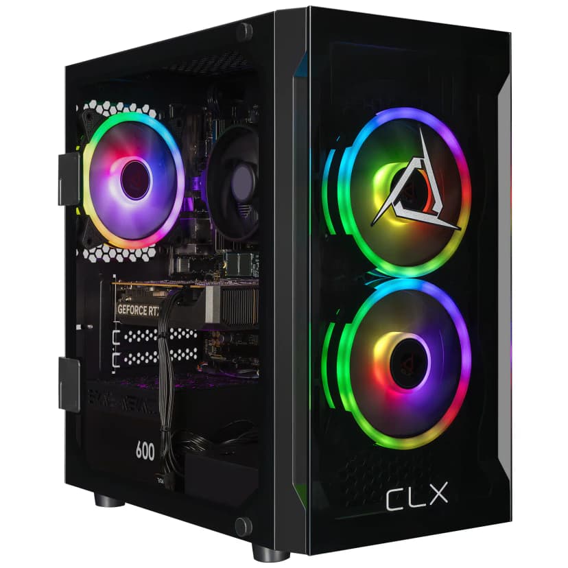 CLX - Set Gaming Desktop - AMD Ryzen 5 8400F - 16GB DDR5 5600 Memory - GeForce RTX 5050 8GB - 1TB NVMe M.2 SSD - Black