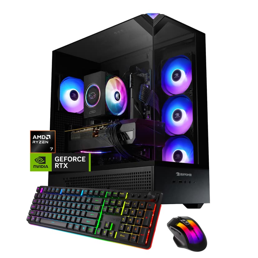 iBUYPOWER - Element Gaming Desktop PC - AMD Ryzen 7 8700F, NVIDIA GeForce RTX 3050 6GB, 16GB DDR5 RAM, 1TB NVMe SSD_EBA7N3501 - Black