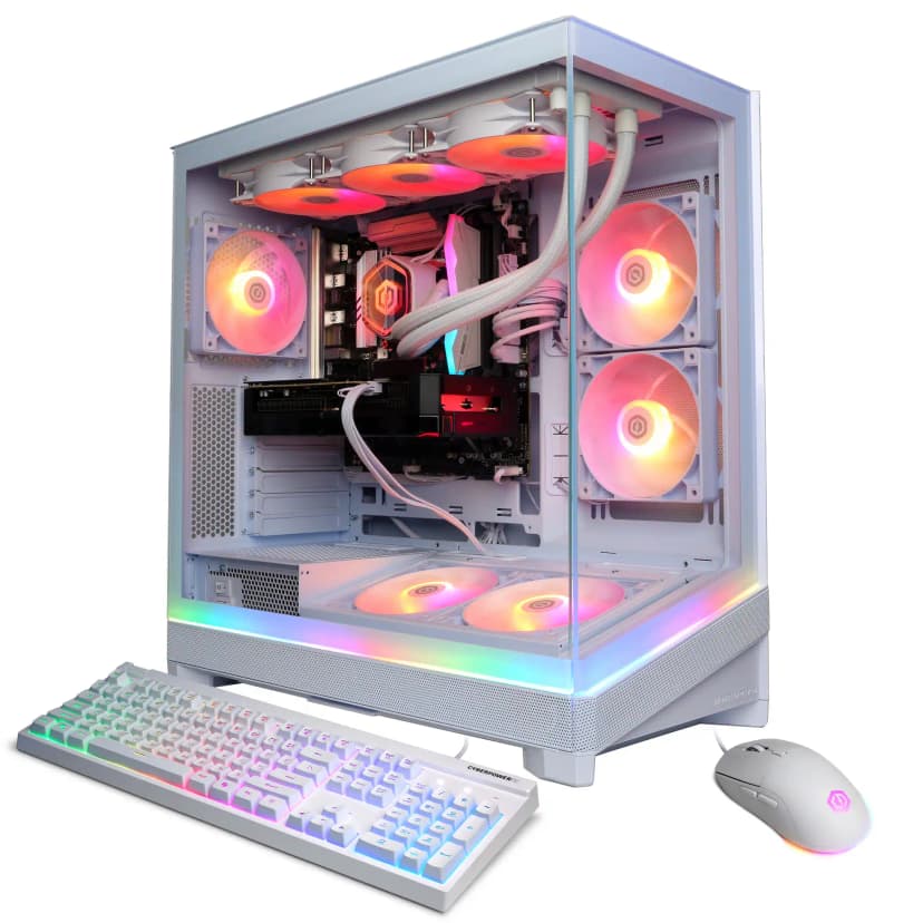 CyberPowerPC - Gaming Desktop - Intel Core Ultra 7 270K Plus 2026 - NVIDIA GeForce RTX 5060 Ti 16GB - 32GB Memory - 2TB SSD Storage - White