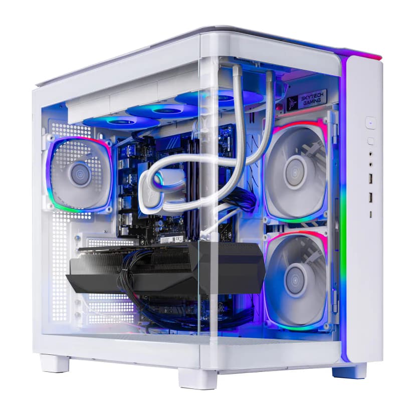 Skytech Gaming - KING95 Gaming Desktop PC - AMD Ryzen 7 9700X (2024) - 16GB Memory - NVIDIA GeForce RTX 5060 Ti 16GB - 1TB NVMe Storage - White