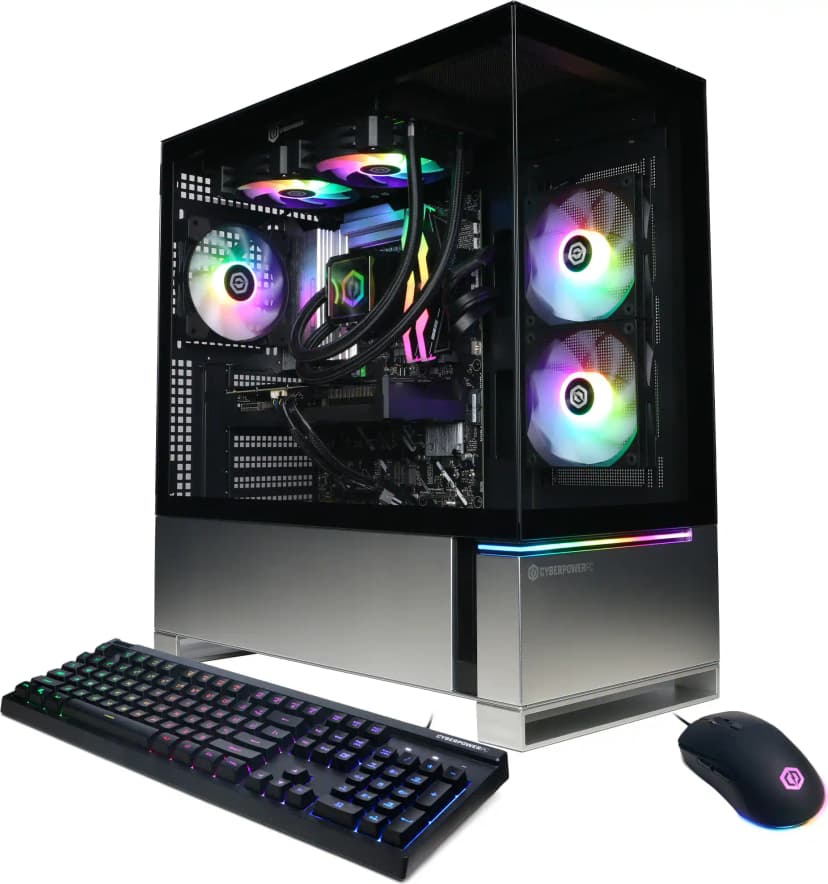 CyberPowerPC - Gaming Desktop - Intel Core Ultra 7 265KF - AMD Radeon RX 9060 XT 16GB - 32GB DDR5 - 2TB PCIe 4.0 SSD - Black