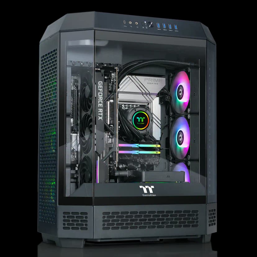 Thermaltake - Reactor 9080 Gaming Desktop AMD Ryzen 9 9900X3D 2025, 32GB Memory, NVIDIA GeForce RTX 5080, 2TB SSD NVMe M.2 - Black