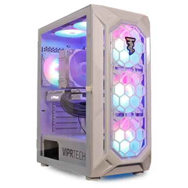 ViprTech - Ghost Gaming PC - AMD Ryzen 7 (4.1Ghz), AMD RX 580 8GB, 16GB DDR4, 500GB SSD, Desktop Computer - White