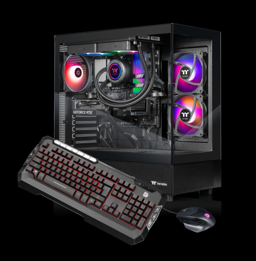Thermaltake - LCGS View 5860T-270 Gaming Desktop AMD Ryzen 7 5800X3D 2022 32GB Memory NVIDIA GeForce RTX 5060 Ti 8GB 1TB SSD NVMe M.2 - Black