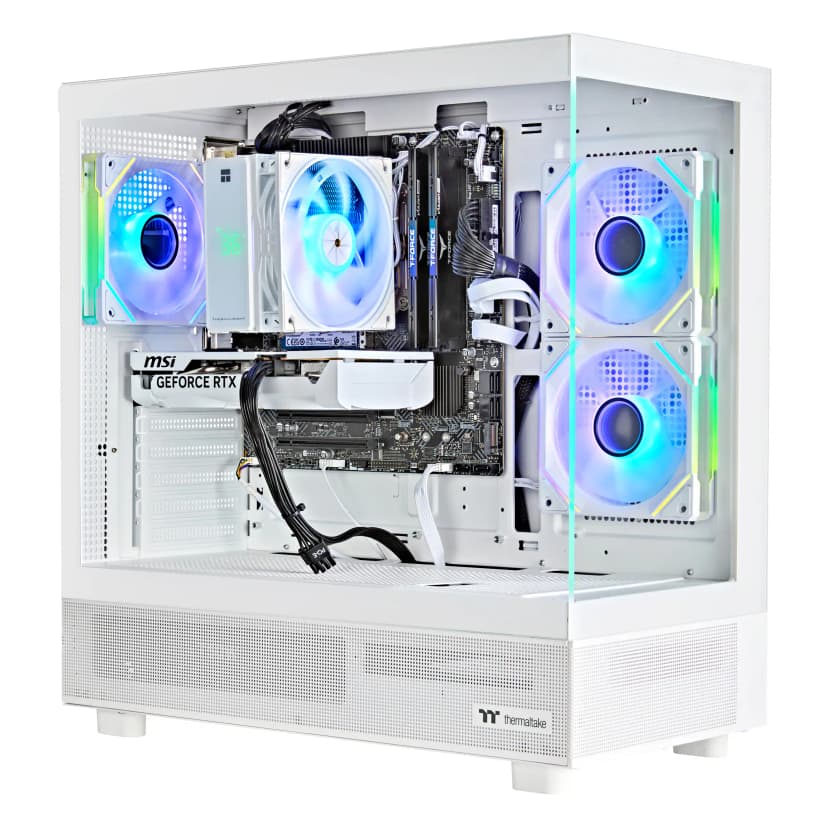 TECHWHIZ - CrystalForge PC - ( Intel Core i7-14700KF - RTX 5070 - 32GB RAM DDR5 - 2TB SSD - Windows 11 P - Wifi - AI Ready - White