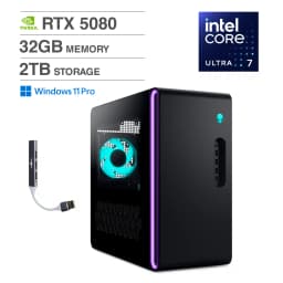 Alienware - Upgraded - Aurora ACT1250 Desktop PC (Intel Ultra 7 265F, 32GB DDR5, 2TB PCIe SSD, Win 11 Pro) w/USB Hub - Black