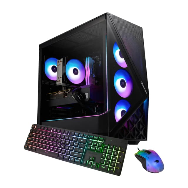 iBUYPOWER - Slate Gaming Desktop PC - Intel Core i7 14700F, NVIDIA GeForce RTX 5060 8GB, 32GB DDR5 RGB,1TB NVMe - Black