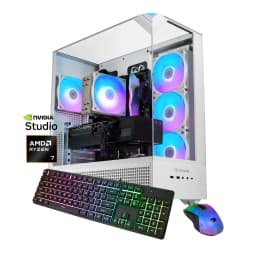 iBUYPOWER - Element Gaming Desktop PC - AMD Ryzen 7 8700F, NVIDIA GeForce RTX 5060 8GB, 16GB DDR5 RGB,1TB NVMe - White