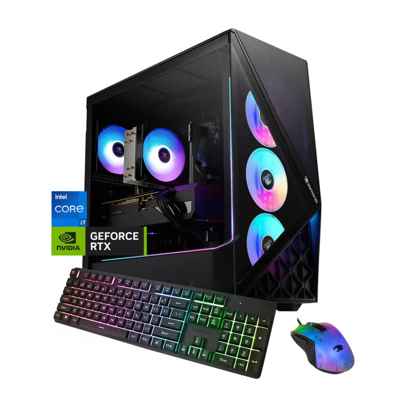 iBUYPOWER - Slate Gaming Desktop PC Intel Core i7 14700F 2024 NVIDIA RTX 5060 8GB, 16GB RAM Memory, 1TB NVMe SSD Storage - Black