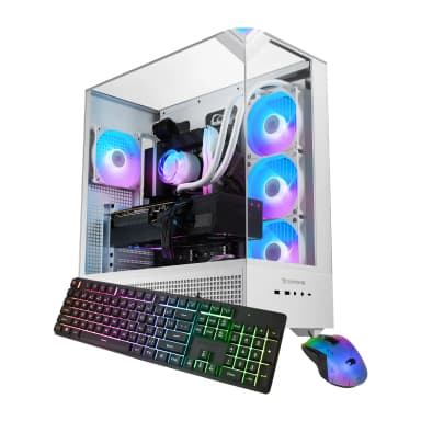 iBUYPOWER - Element Gaming Desktop PC - AMD Ryzen 7 7800X3D, AMD Radeon RX 9070XT 16GB, 32GB DDR5 RGB RAM, 2TB NVMe SSD_EWA7R97XT01 - White
