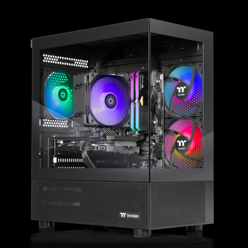 Thermaltake - LCGS View i1470-170 Gaming Desktop Intel Core i7-14700F 2025, 32GB DDR5 Memory, NVIDIA GeForce RTX 5070, 1TB NVMe M.2 - Black