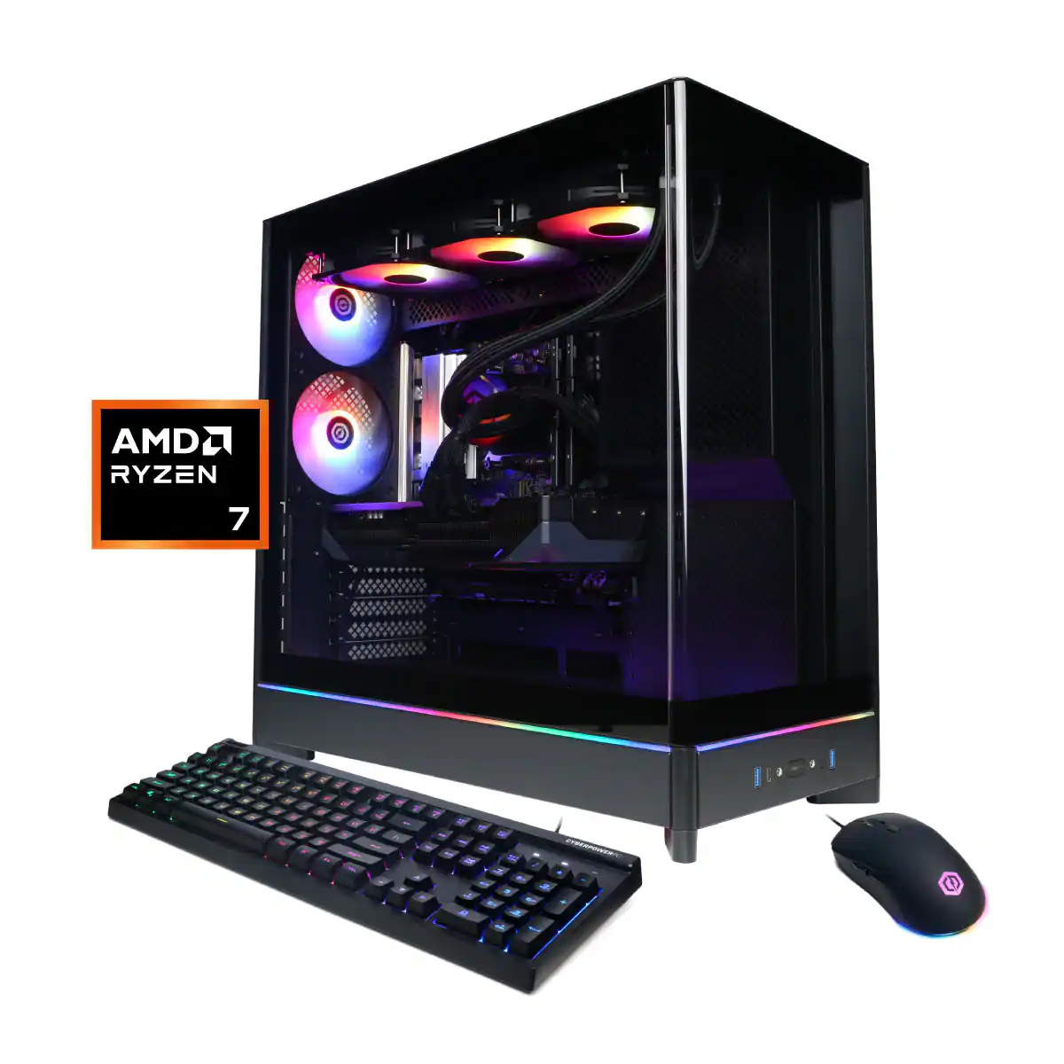 CyberPowerPC - Gaming Desktop - AMD Ryzen 7 9800X3D 2024 - AMD Radeon RX 9070 16GB - 32GB DDR5 Memory - 1TB SSD Storage - Black
