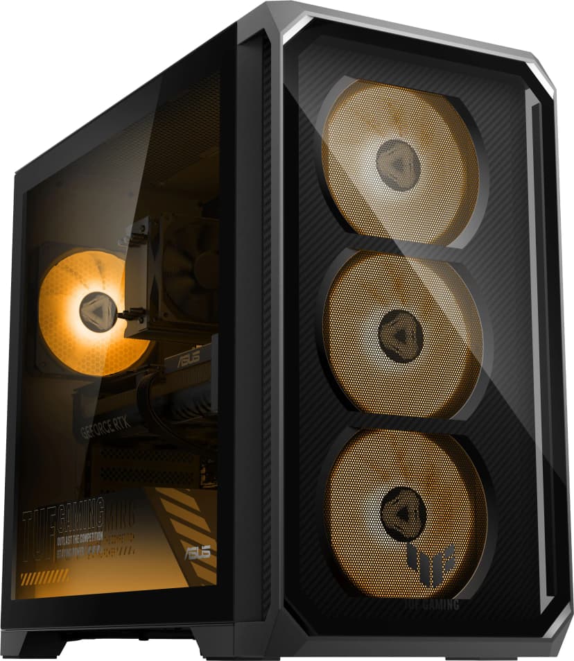 ASUS - TUF TM700 Gaming Desktop - AMD Ryzen 7 8700F (2024) - 16GB Memory - NVIDIA GeForce RTX 5060Ti 16GB - 1TB Storage - Solar Eclipse Gray