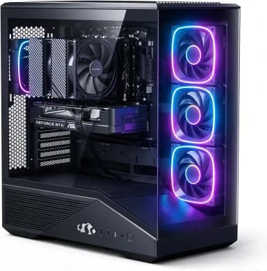 NIMO - Gaming-Desktop,GeForce RTX-5060 8GB Intel i5-14400F 16GB DDR5,1TB SSD,650W Power Supply ARGB Fan x4,Local AI Power - Black