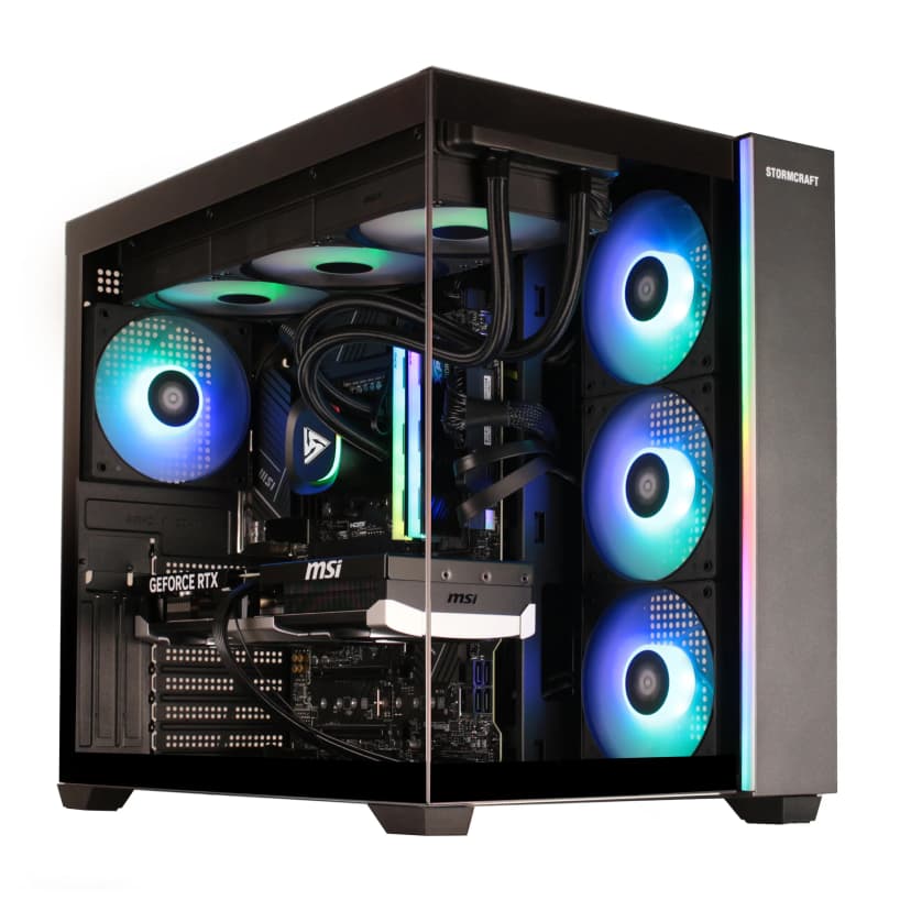 STORMCRAFT - Gaming PC FALCON Intel Core i7 14700F NVIDIA GeForce RTX 5070 DDR4 32GB 3200MHz 1TB SSD 360mm AIO - Windows 11 Home - Black
