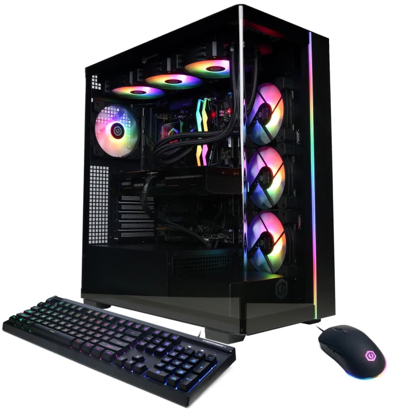 CyberPowerPC - Gaming Desktop - AMD Ryzen 7 9800X3D 2024 - NVIDIA GeForce RTX 5070 Ti 16GB - 32GB DDR5 Memory - 2TB SSD Storage - Black
