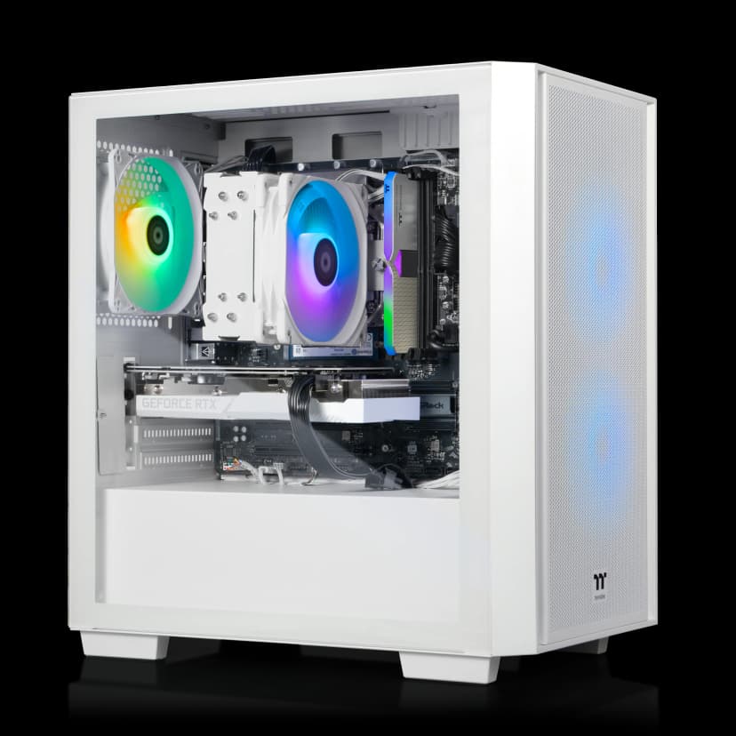 Thermaltake - LCGS Versa i560S Gaming Desktop Intel Core i7-14700F 2025 16GB RGB Memory NVIDIA GeForce RTX 5060 1TB SSD NVMe M.2 WiFi - White