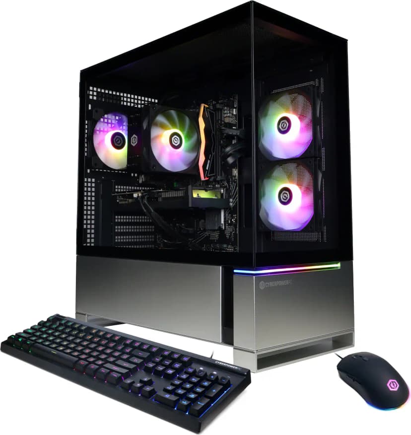 CyberPowerPC - Gaming Desktop - AMD Ryzen 5 8400F 2024 - NVIDIA GeForce RTX 5050 8GB - 16GB DDR5 Memory - 1TB SSD Storage - Black